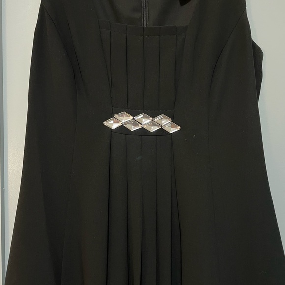 Ann Taylor LOFT Black Empire Waist Dress with Jewel Detail - Picture 3 of 4